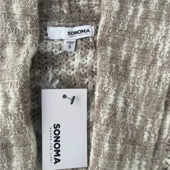 Sonoma Open Cardigan Neutral Colors Size S - Picture 8 of 8